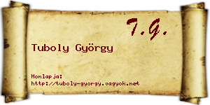 Tuboly György névjegykártya