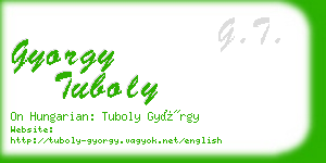 gyorgy tuboly business card